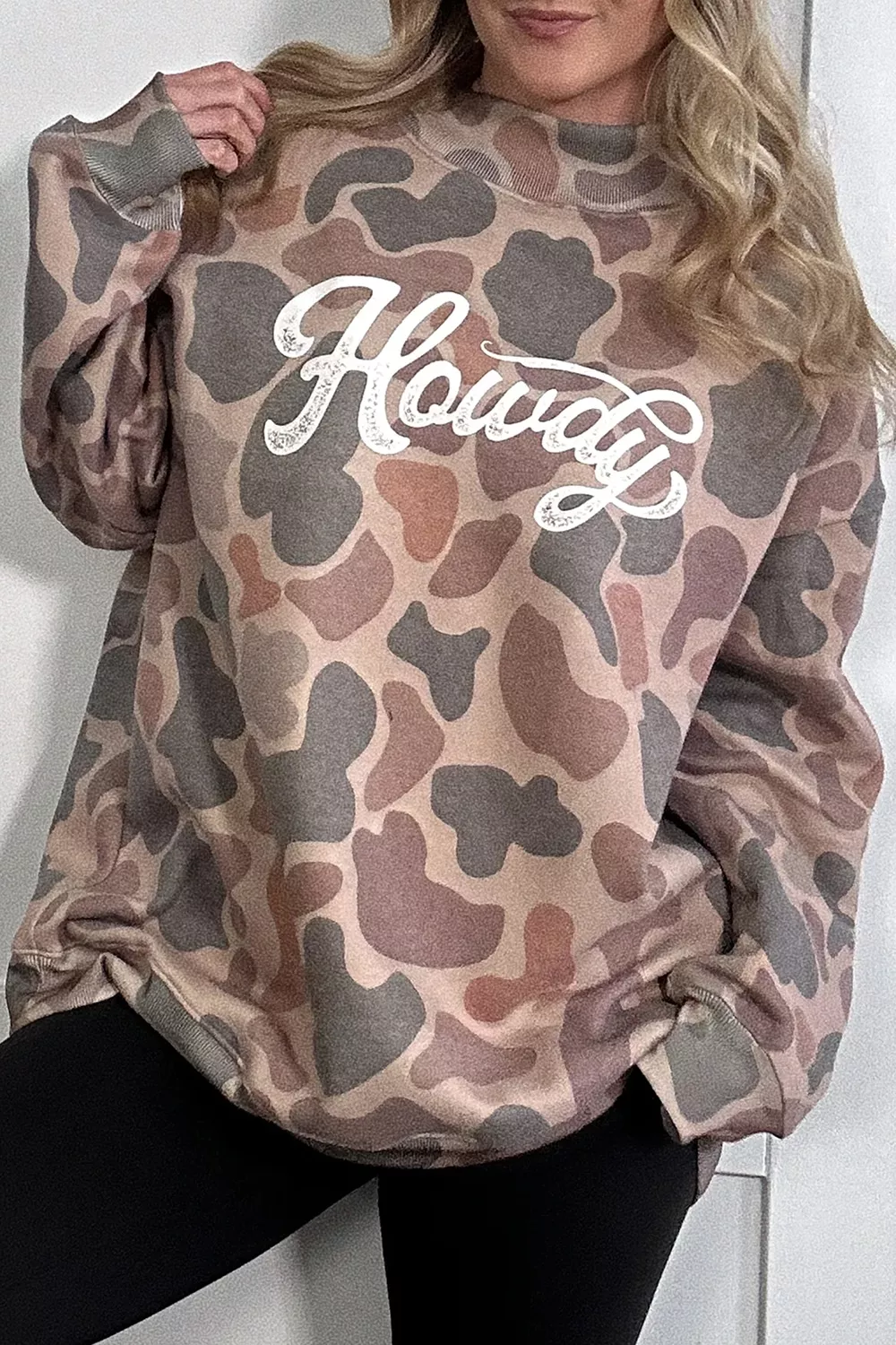 Plus Size Multicolour Camouflage Western Graphic Sweatshirt, image 3