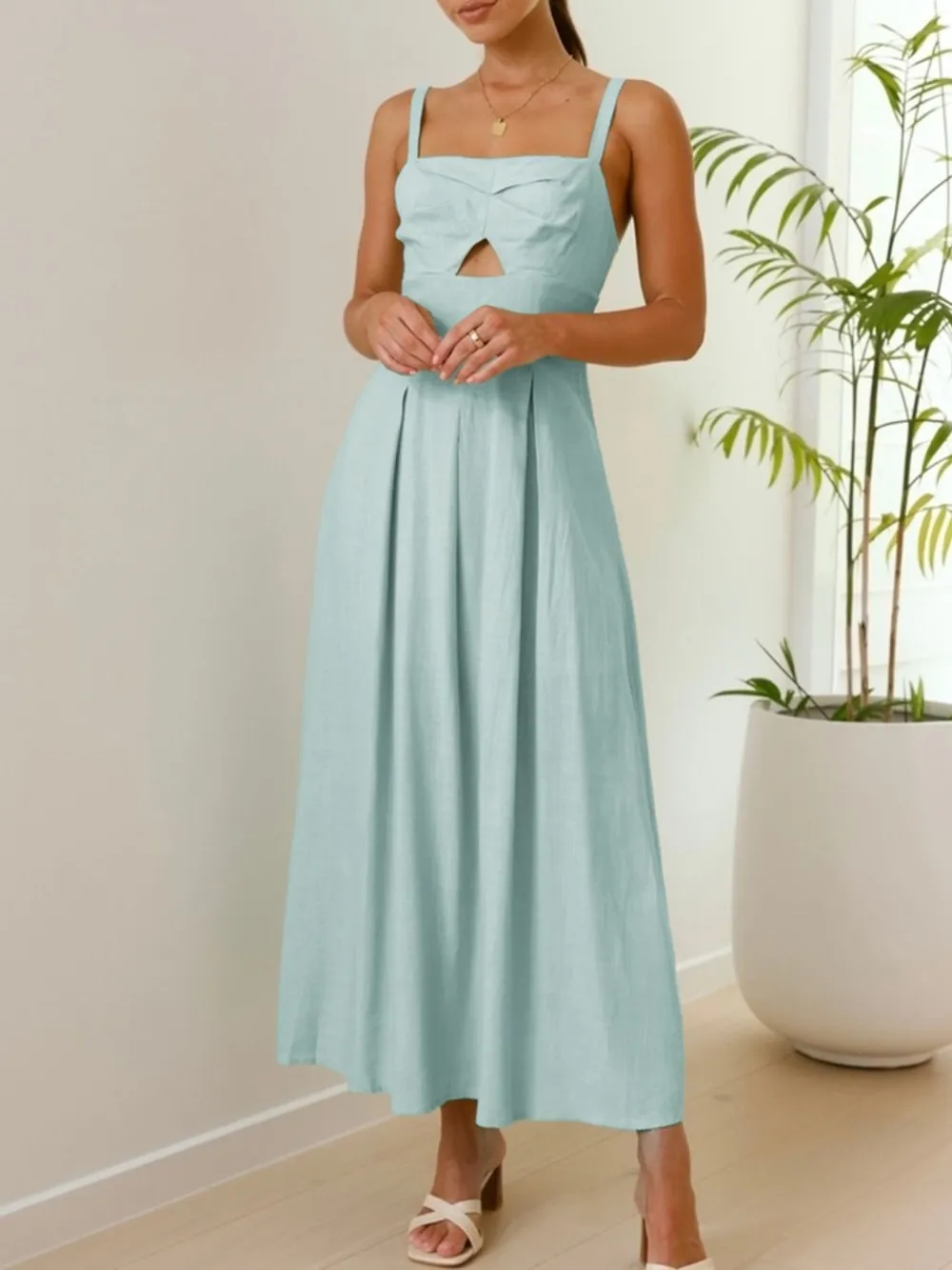 Cutout Square Neck Cami Dress, image 3
