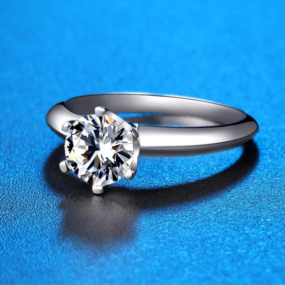 1 Carat Moissanite 925 Sterling Silver Ring