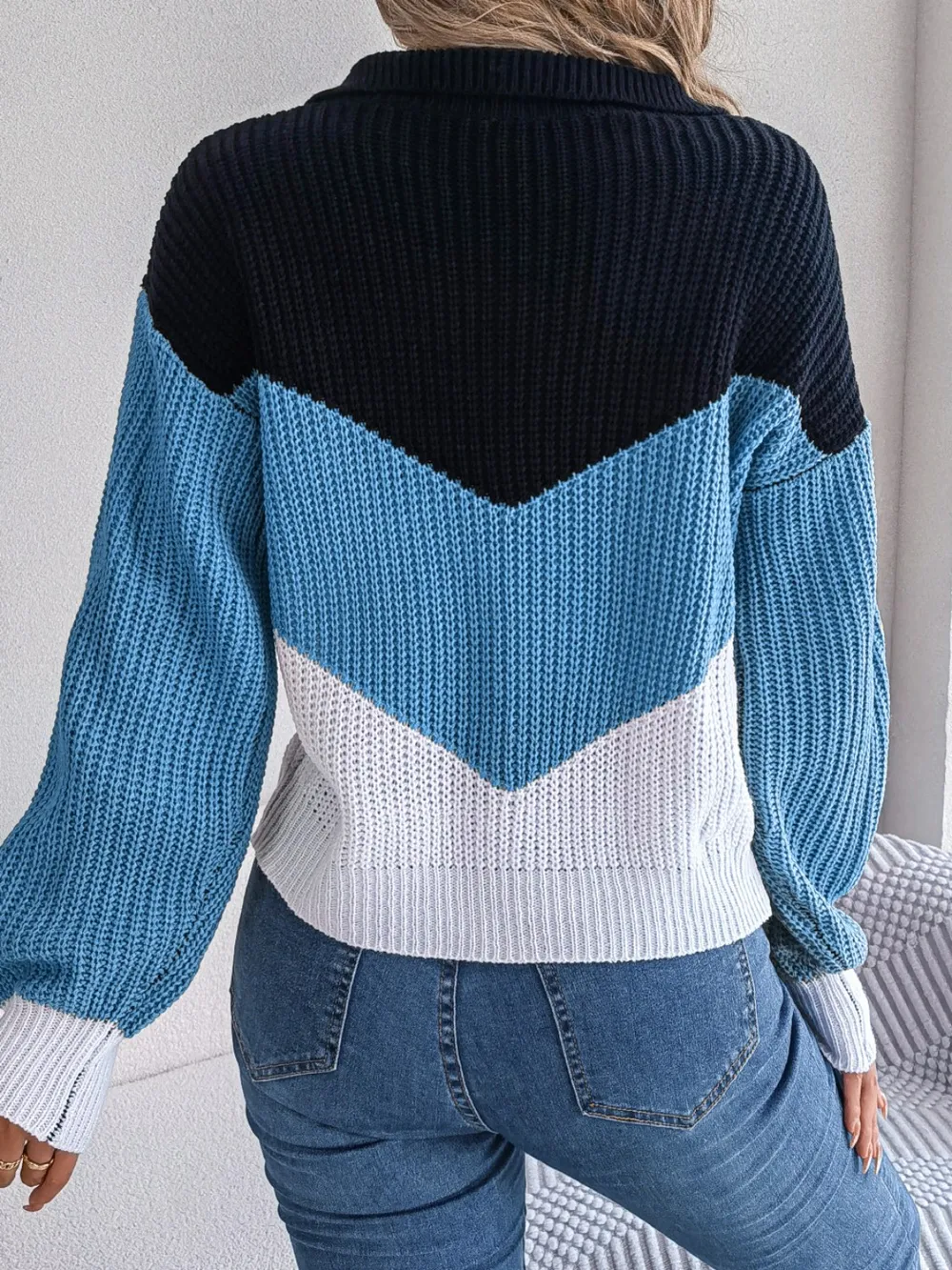Color Block Dropped Shoulder Sweater, image 9