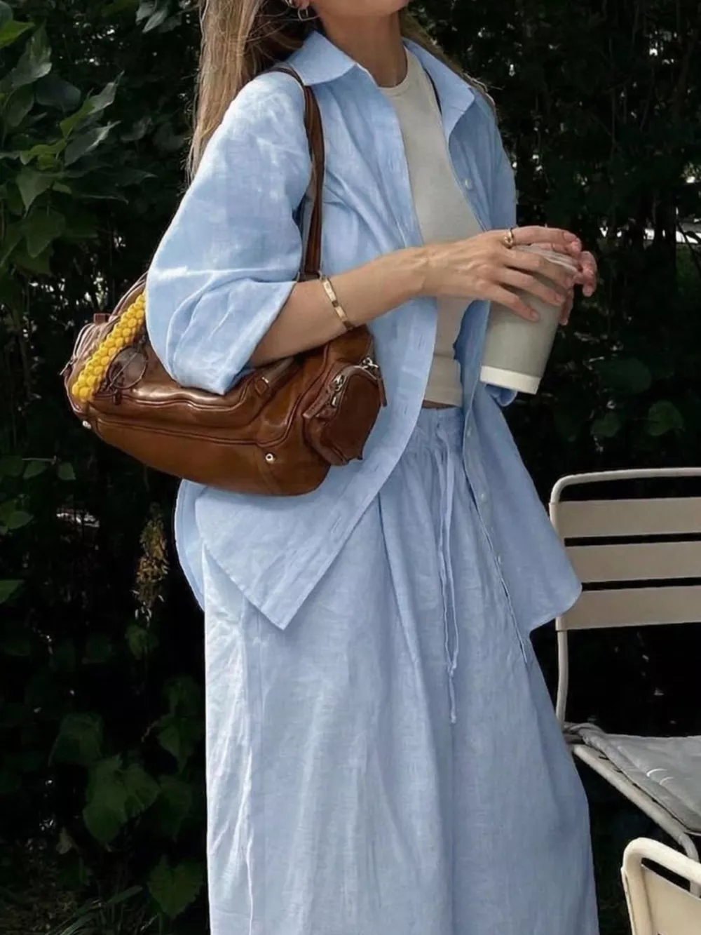 Button Up Long Sleeve Shirt and Pants Set, image 7