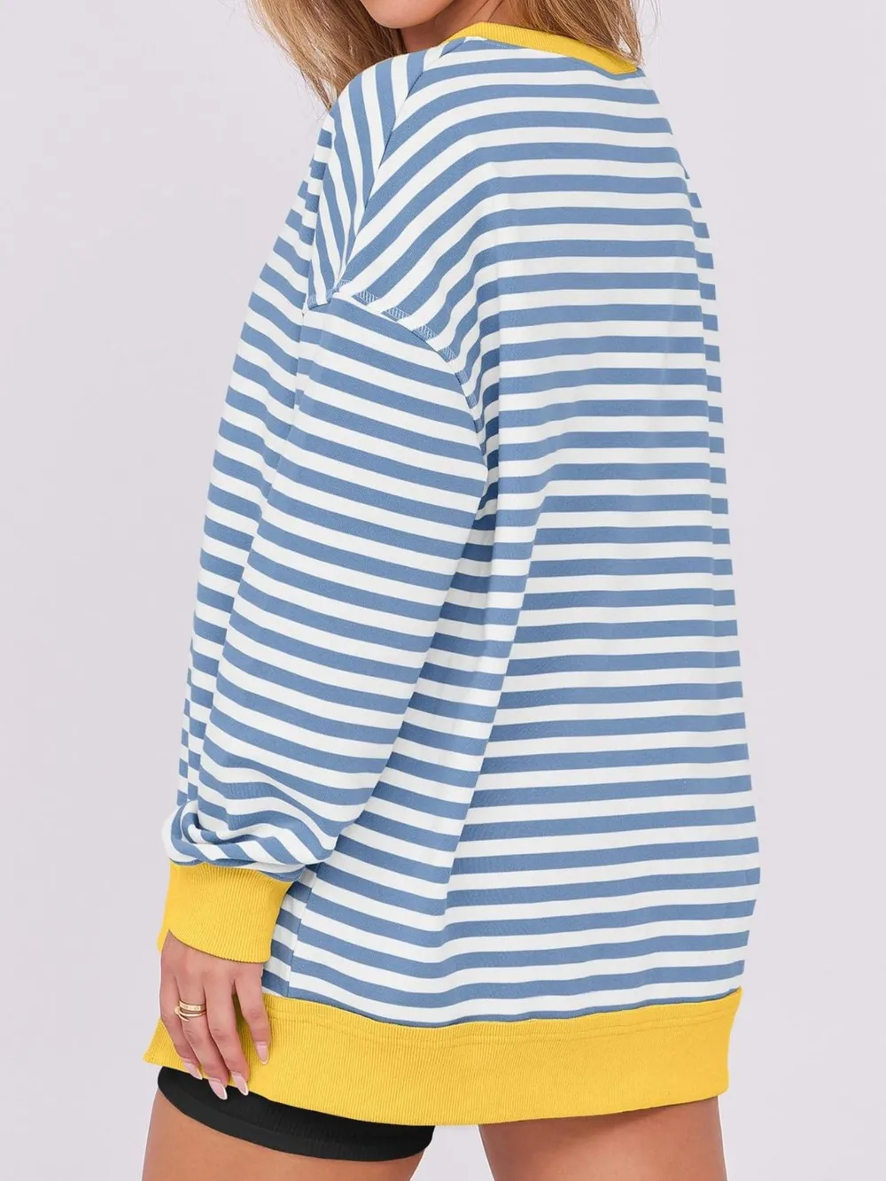 Notched Long Sleeve Oversized Sweatshirt, image 7