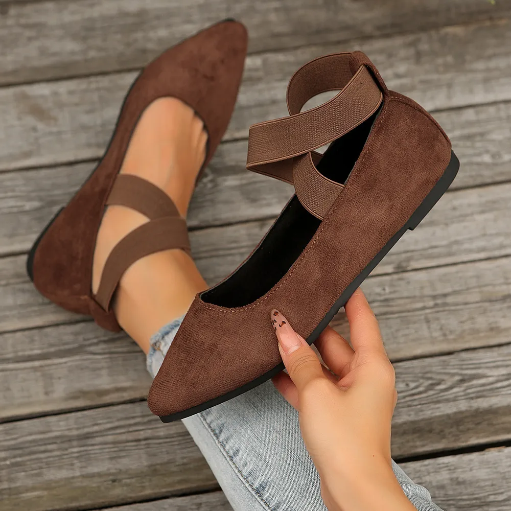 Crisscross Point Toe Flat Slip-Ons, image 6