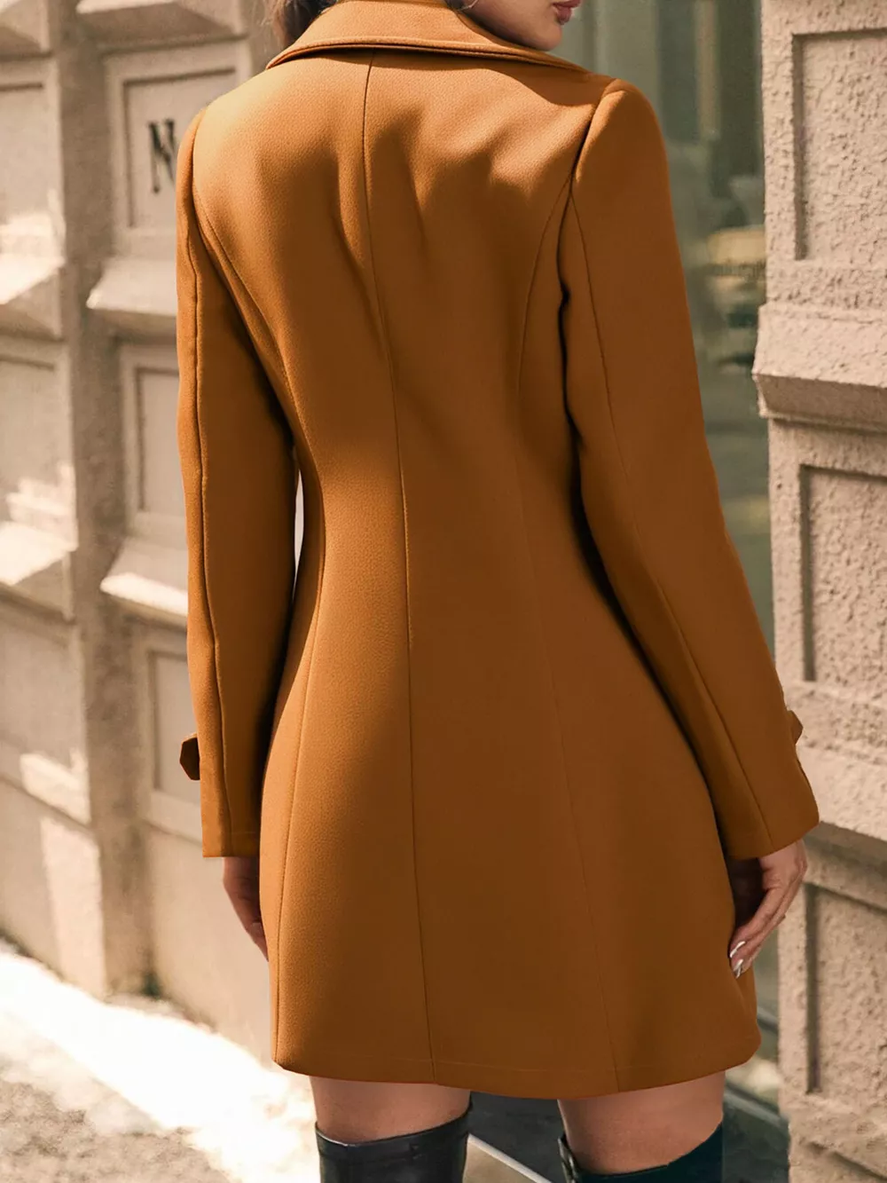 Double-Breasted Wool Blend Overcoat, image 12