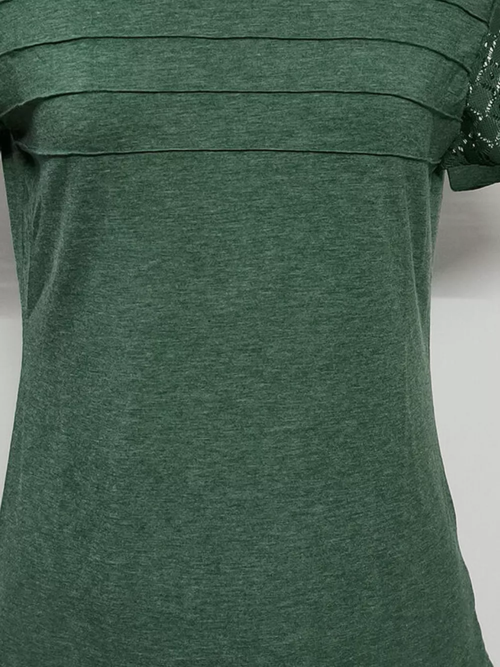 Lace Short Sleeve Round Neck T-Shirt, image 11