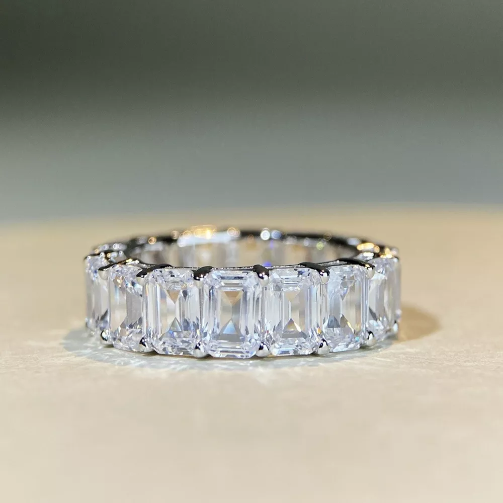 925 Sterling Silver Zircon Geometric Ring, image 3