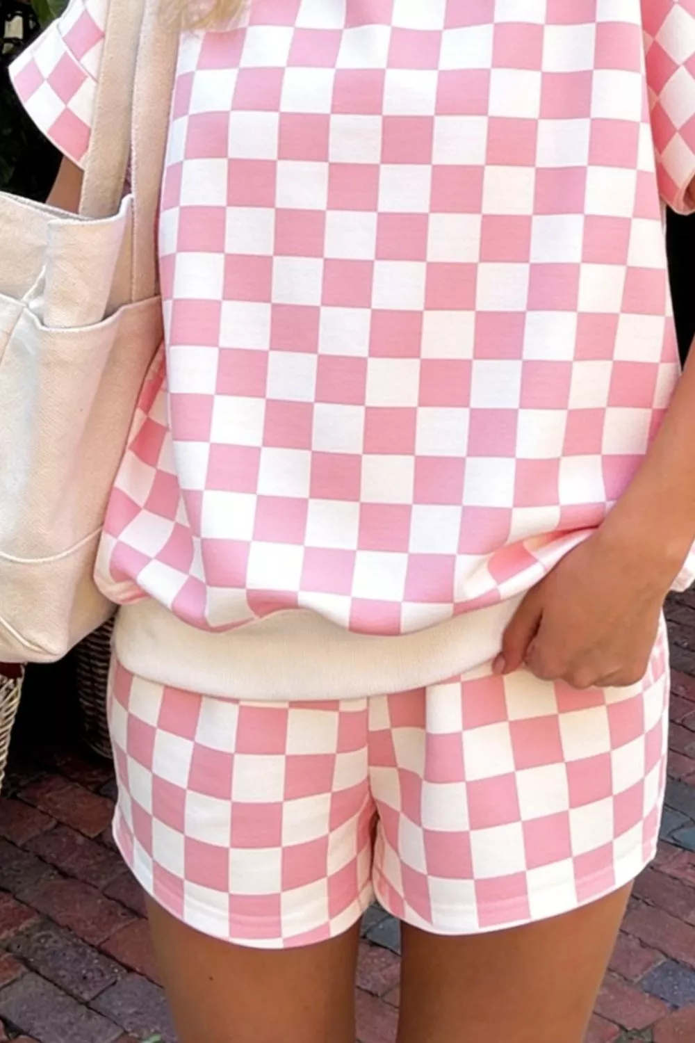 Checkerboard Short Sleeve Tee and Shorts Set, image 4