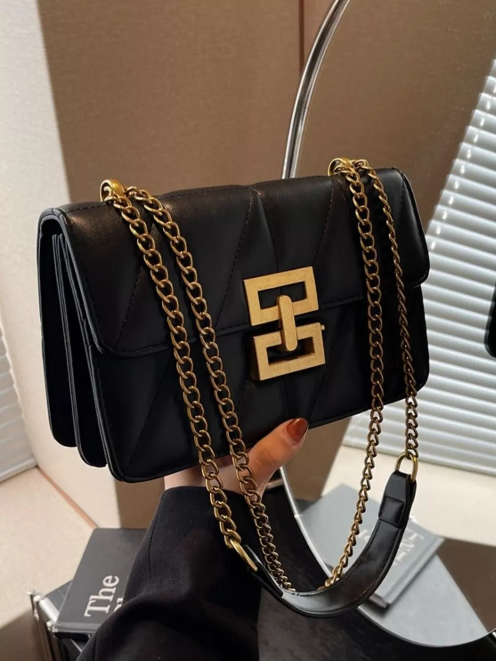 Quilted Flap Chain Crossbody Bag, image 4
