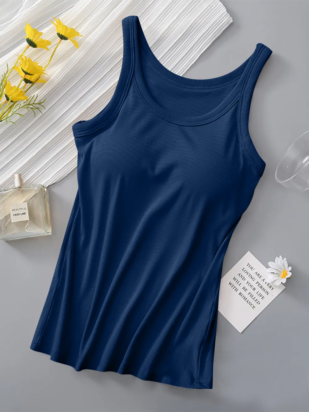 Round Neck Tank with Bra, image 6