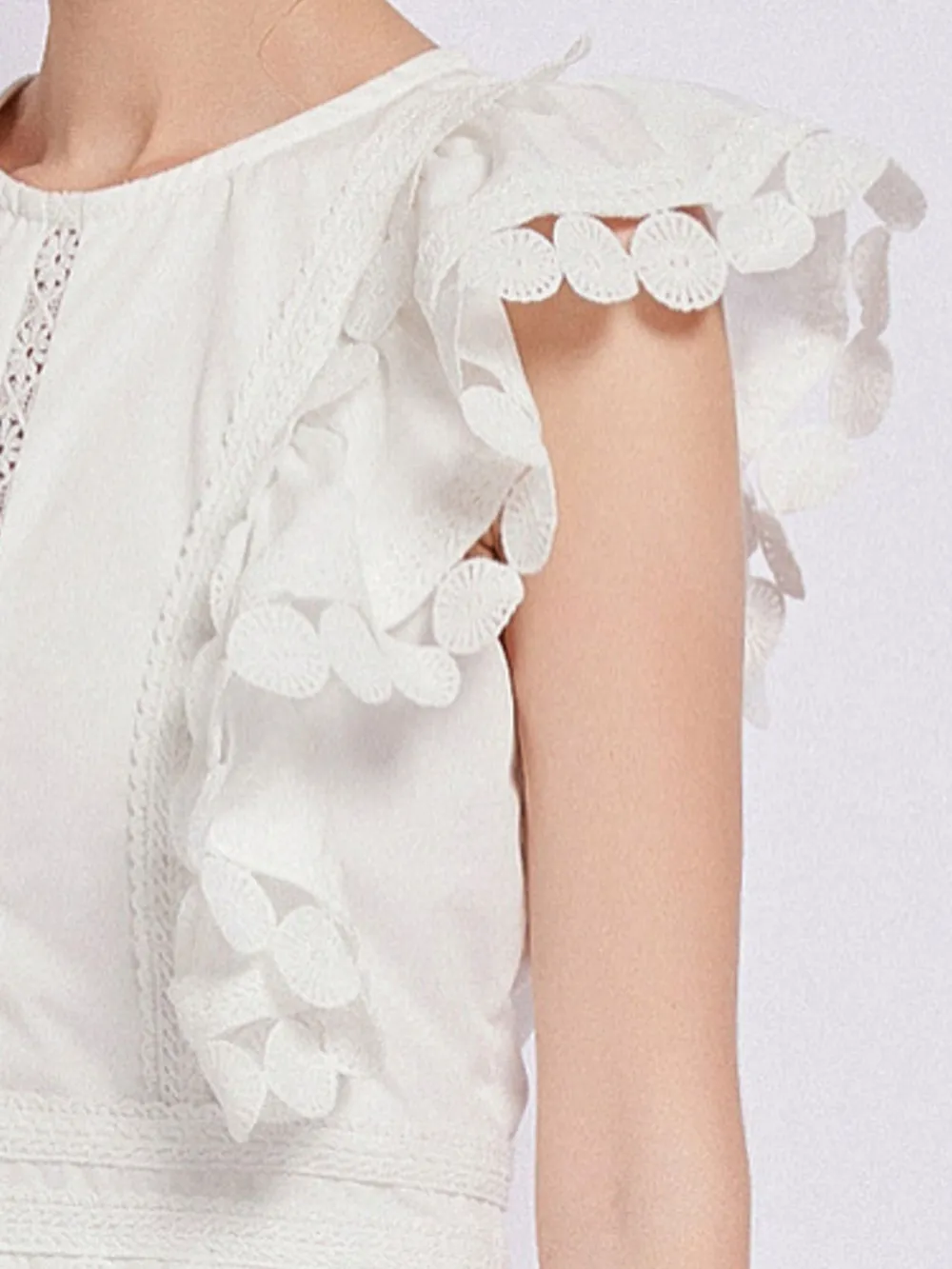 Sleeveless Ruffled Tiered Dress with Embroidered Trim, image 3