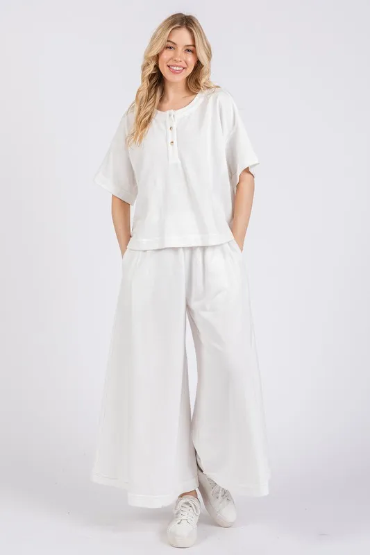 Ces Femme Half Button Half Sleeve Top and Pants Set, image 3