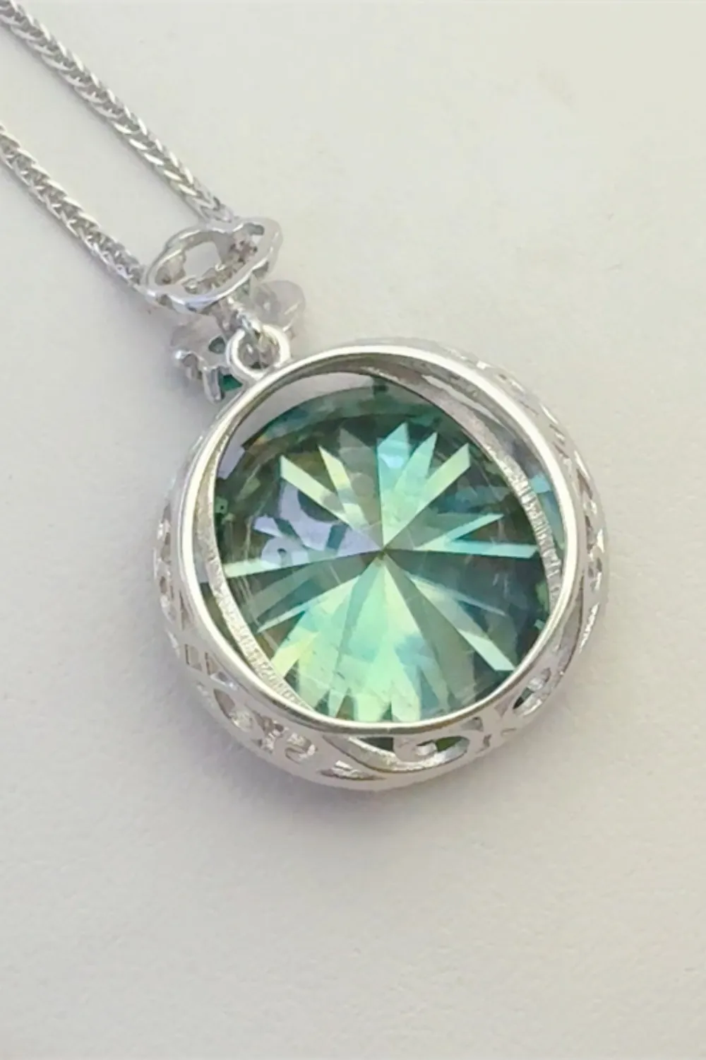 20 Carat Moissanite 925 Sterling Silver Pendant Necklace, image 2