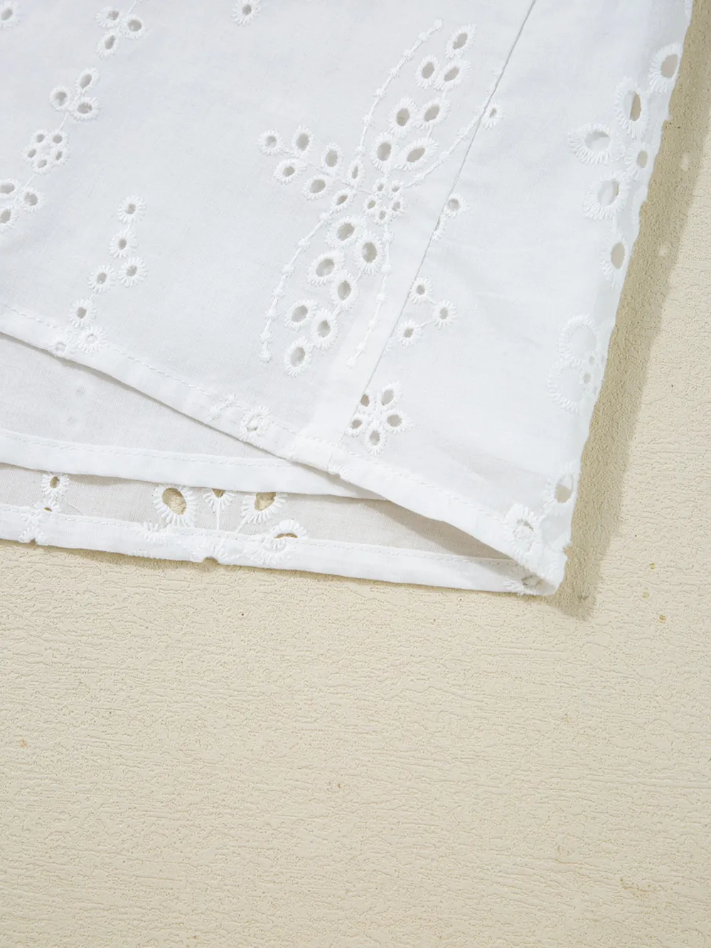 Eyelet Long Sleeve Blouse with Elastic Cuffs, image 4