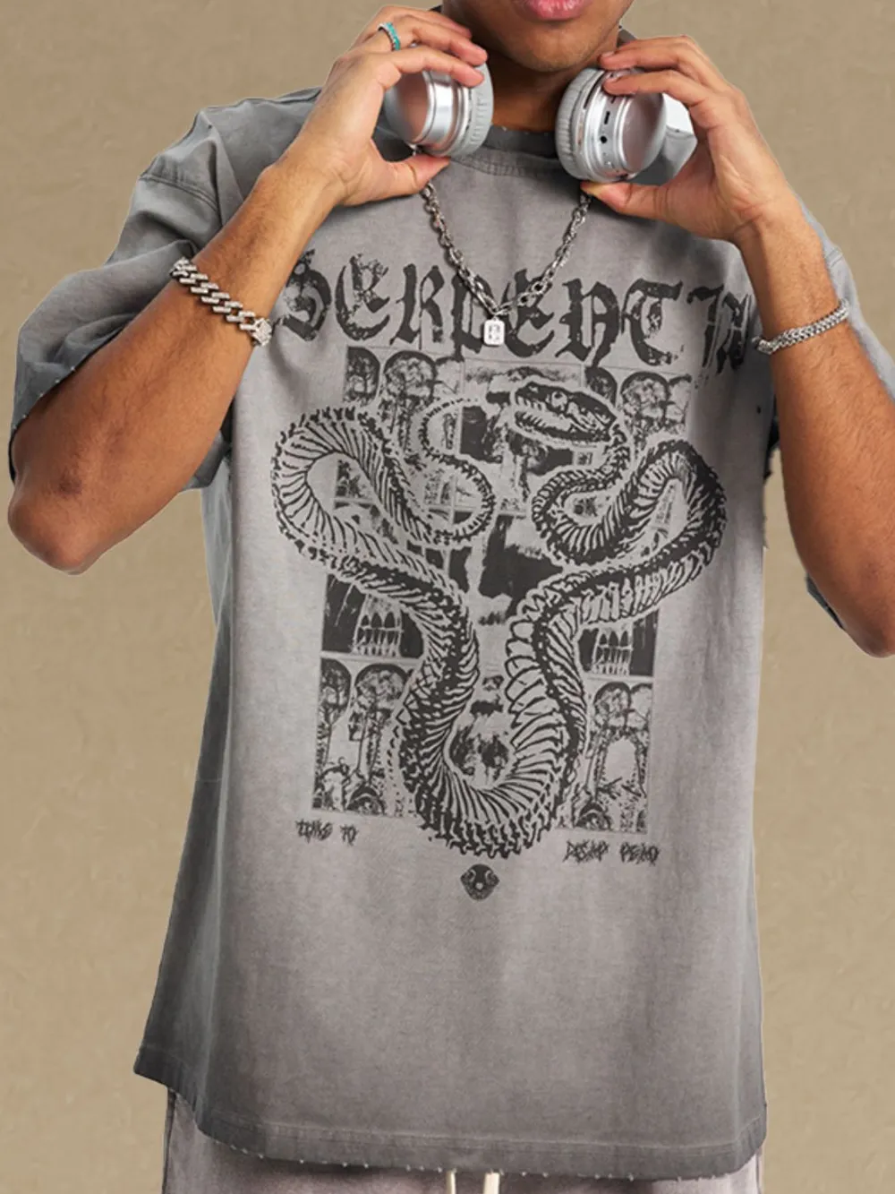 Men's Graphic Round Neck Half Sleeve T-Shirt, image 4