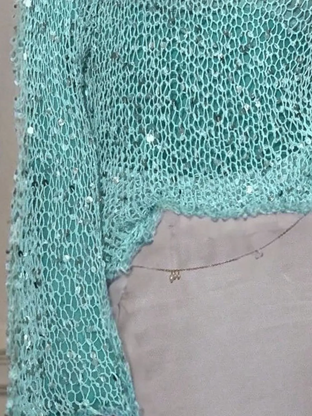 Sequin Long Sleeve Knit Cover Up, image 7