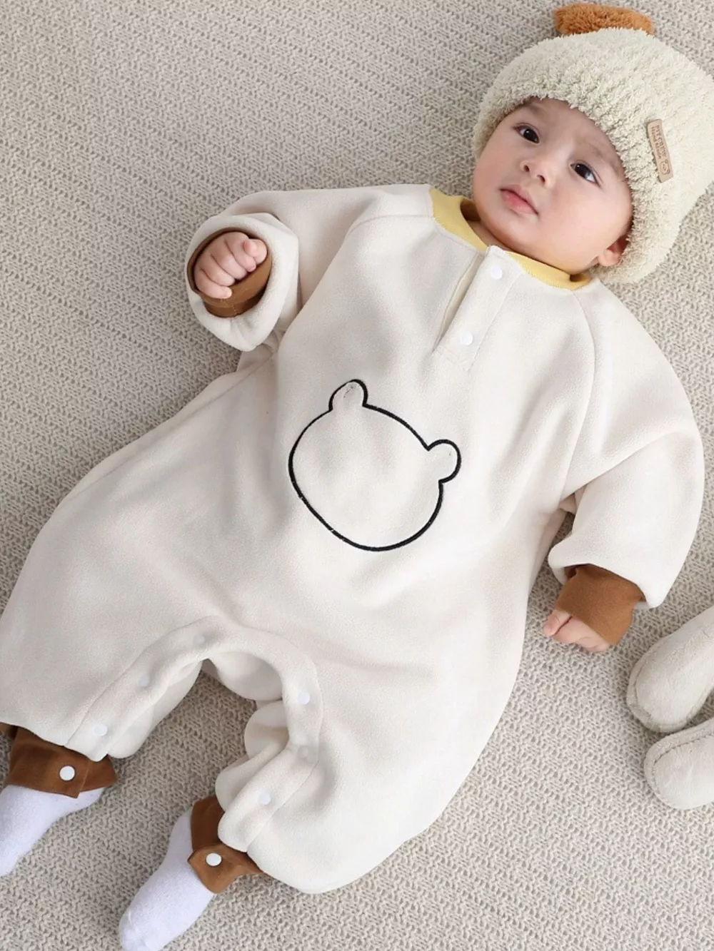 Children's Cute Bear Long Sleeve One-Piece, image 5