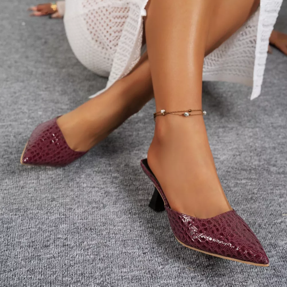 Point Toe Flare Heels Sandals, image 7