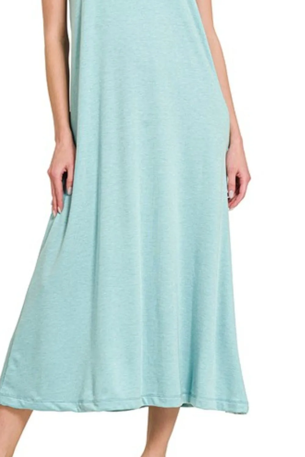 French Terry Twisted Strap Midi Dress, image 3