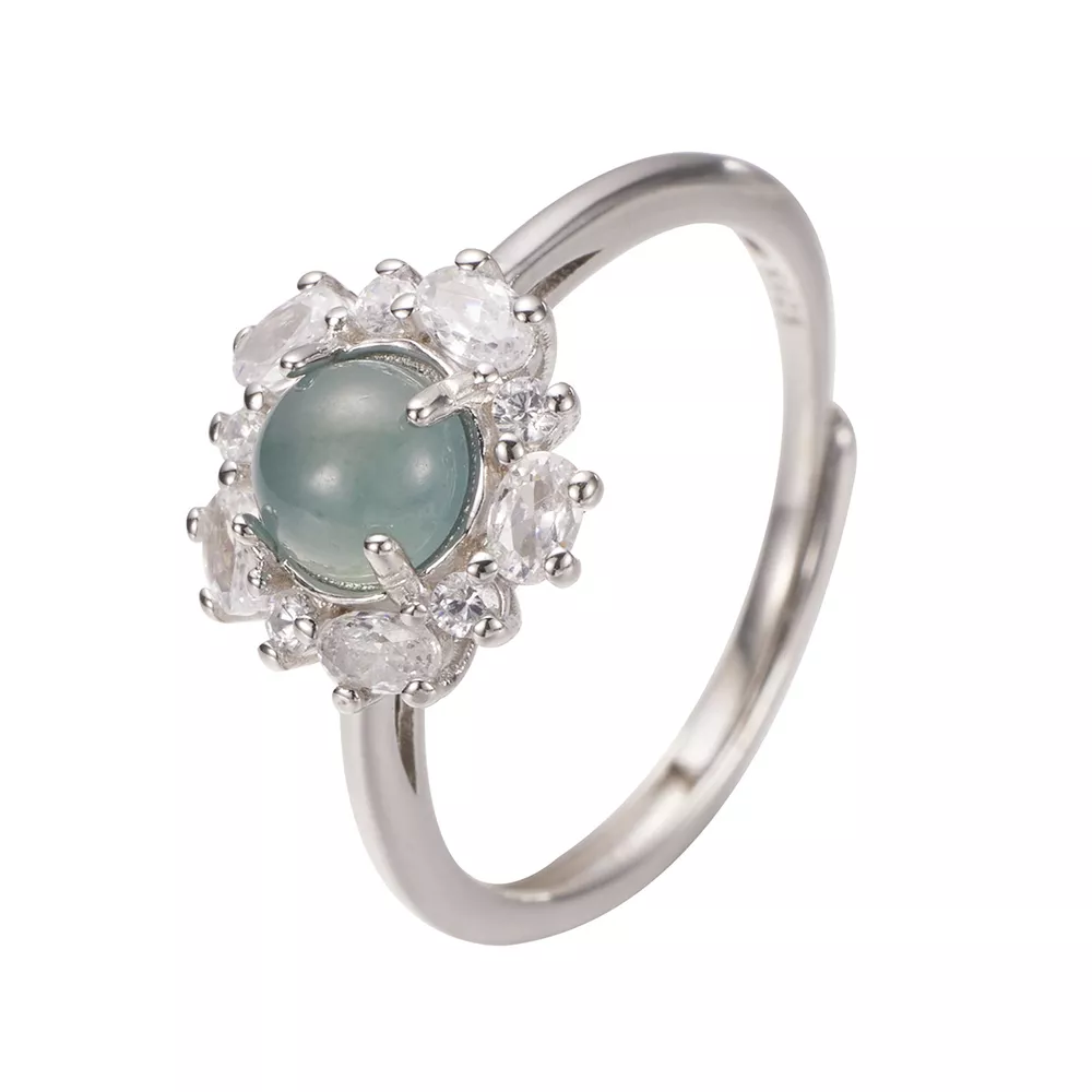 925 Sterling Silver Jadeite Ring, image 4