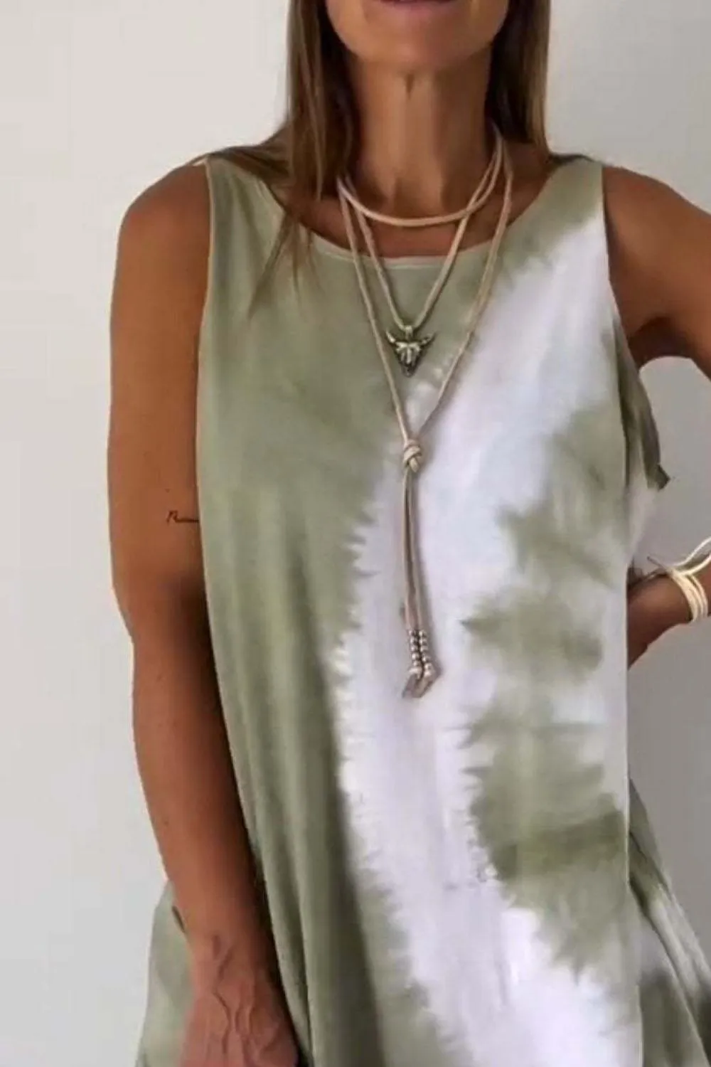 Tie-Dye Sleeveless Mini Tank Dress, image 8