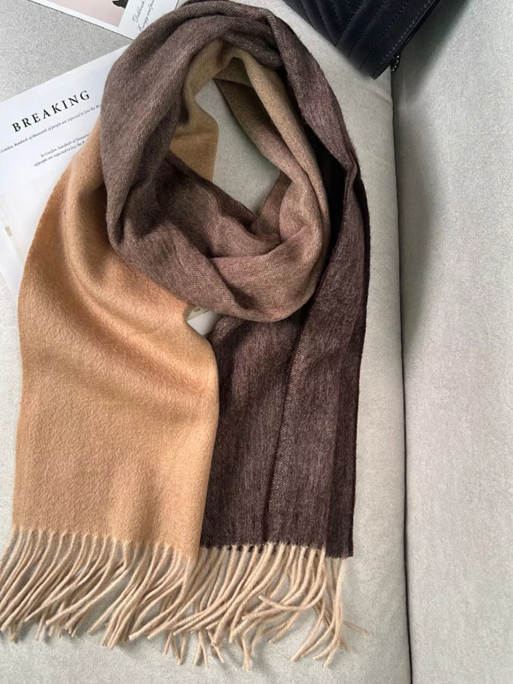 Color Block Fringe Scarf, image 2
