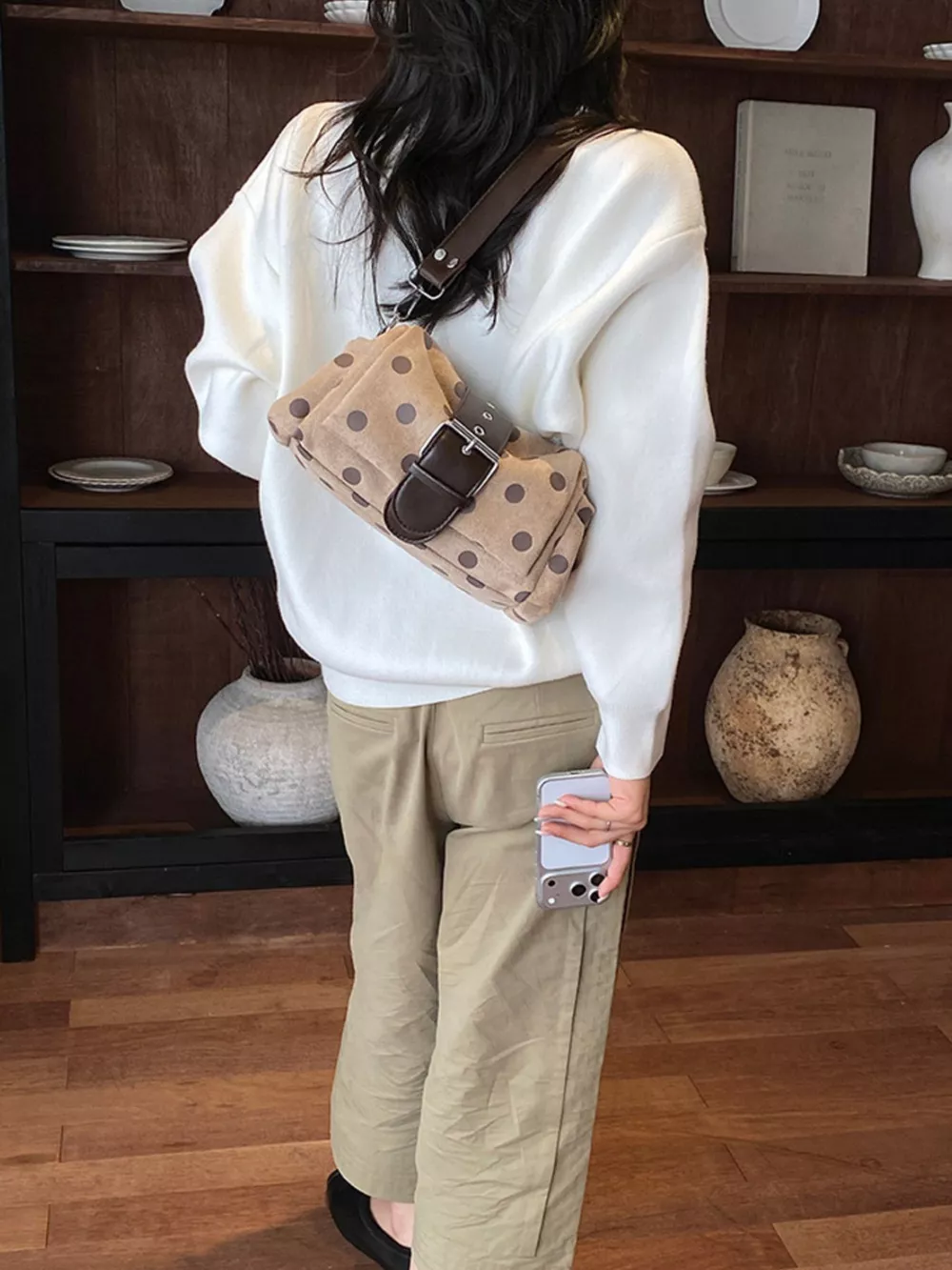 Vintage Polka Dot Shoulder Bag, image 23