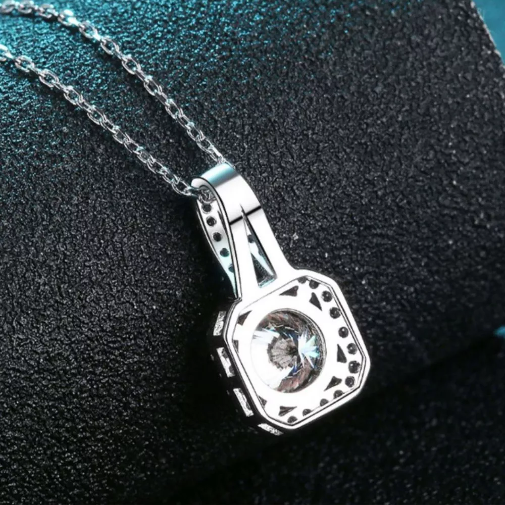 5 Carat Moissanite 925 Sterling Silver Pendant Necklace, image 3