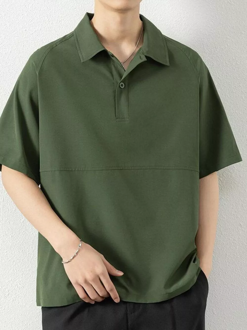 Men's Plus Size Button Detail Short Sleeve Polo