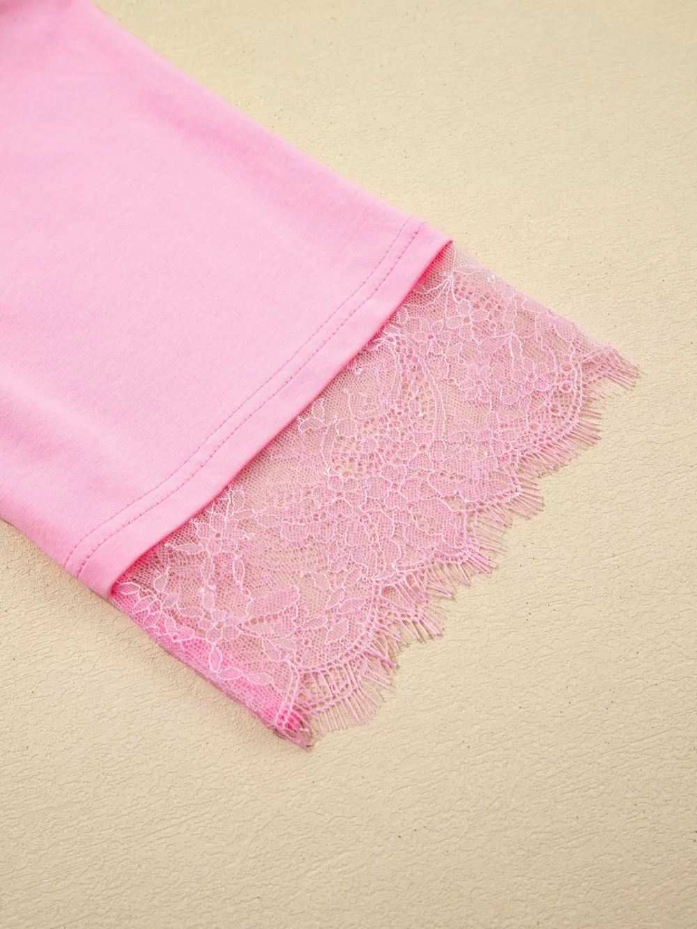 Floral Lace Patchwork Half Sleeve Oversize Tee, image 6