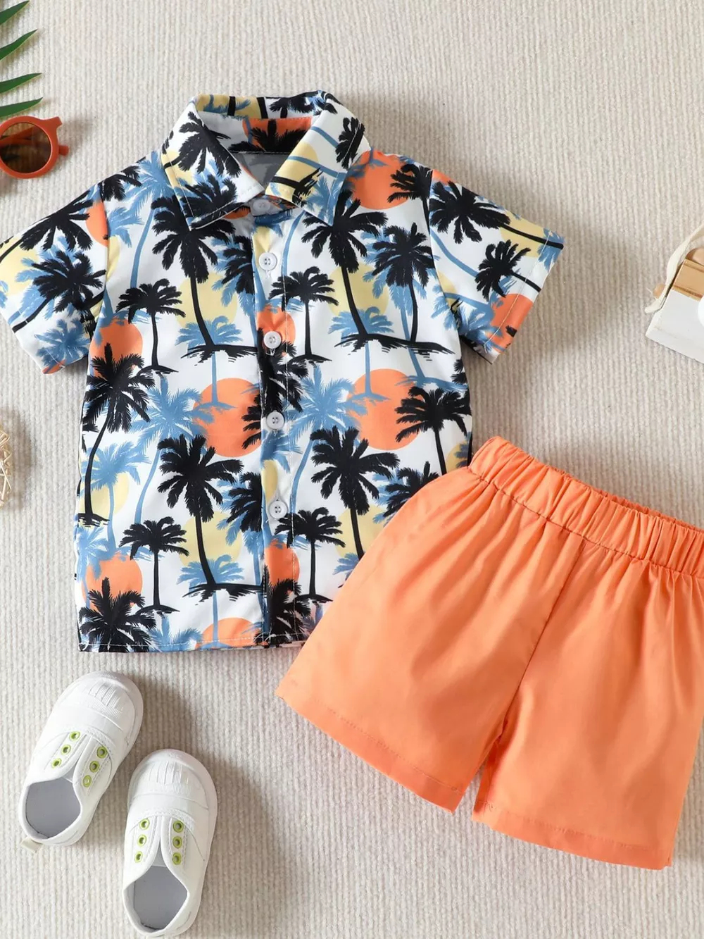 Children's Tropical Print Shirt and Shorts Set, image 7