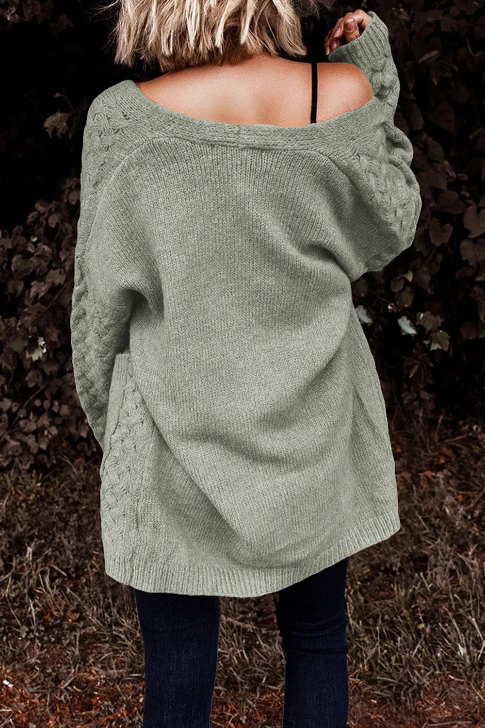 Open Front Dropped Shoulder Cardigan with Pockets, image 27