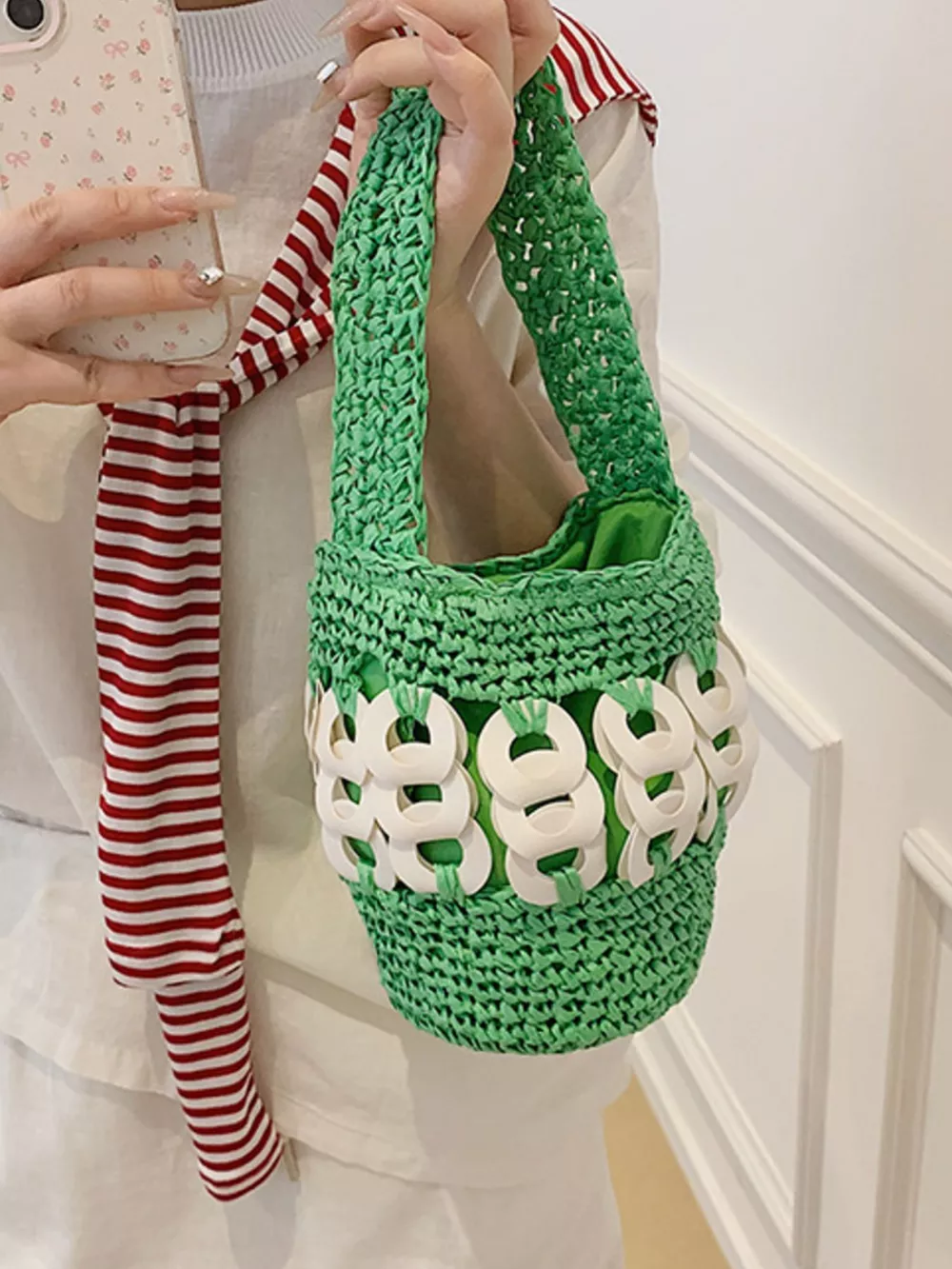Woven Bucket Handbag, image 12