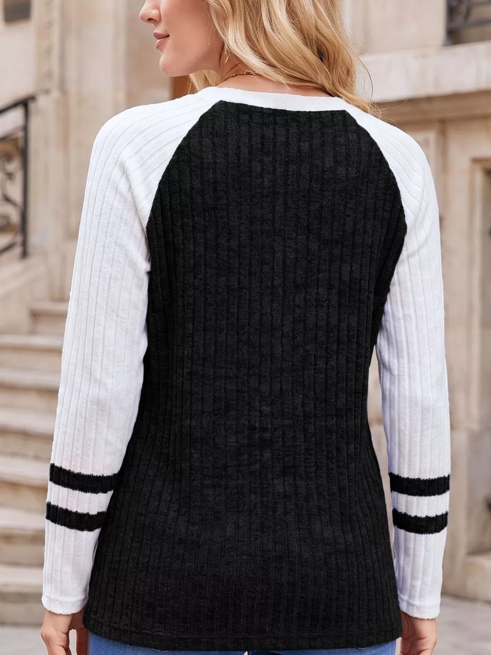 Ribbed Raglan Sleeve T-Shirt, image 20