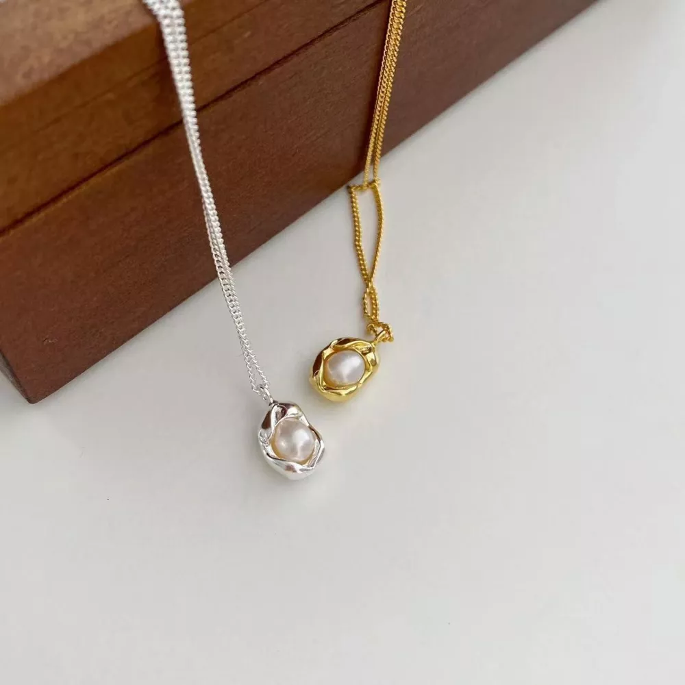 925 Sterling Silver Pearl Pendant Necklace, image 2