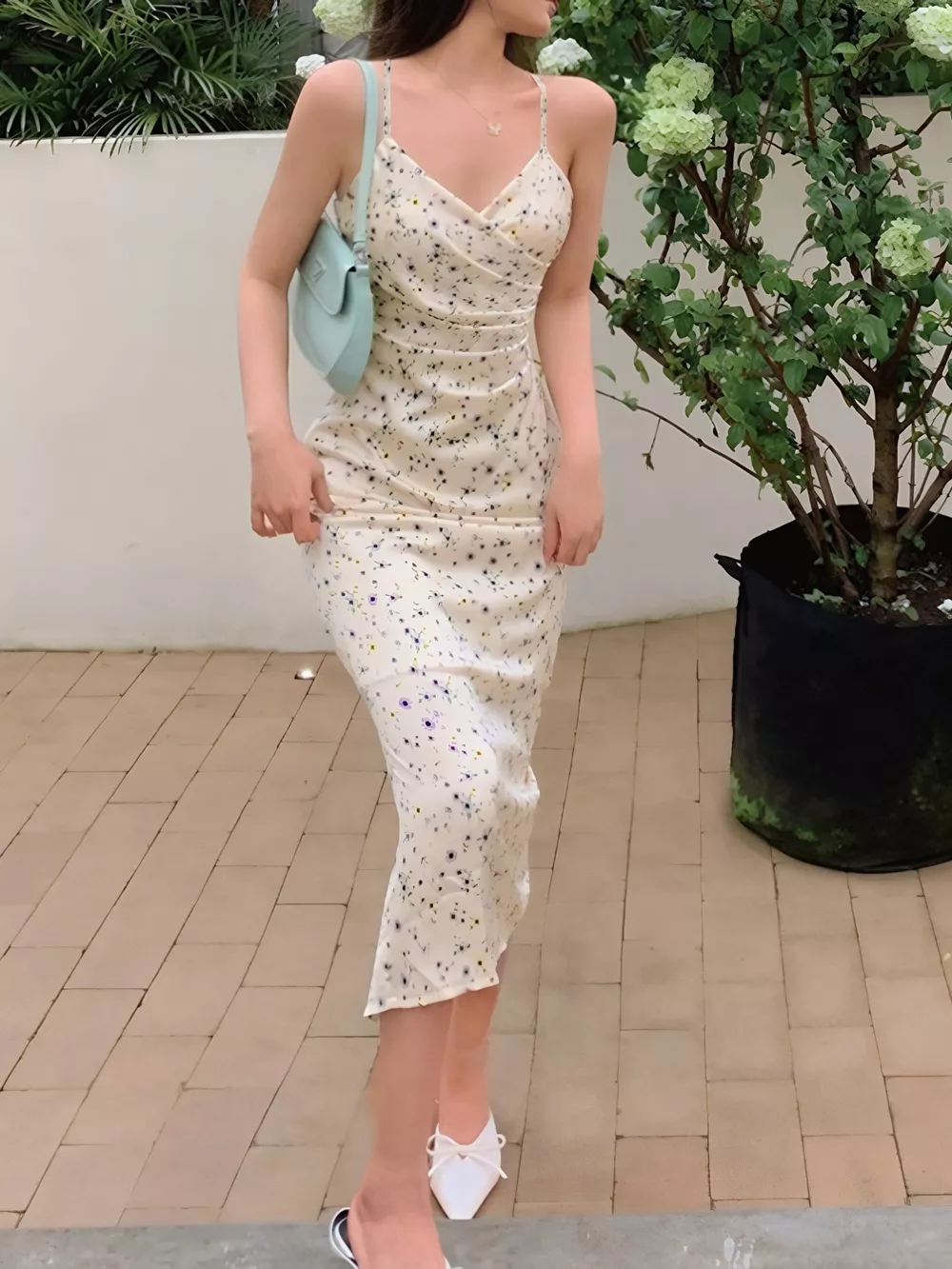 Floral Print Spaghetti Strap Midi Dress, image 3