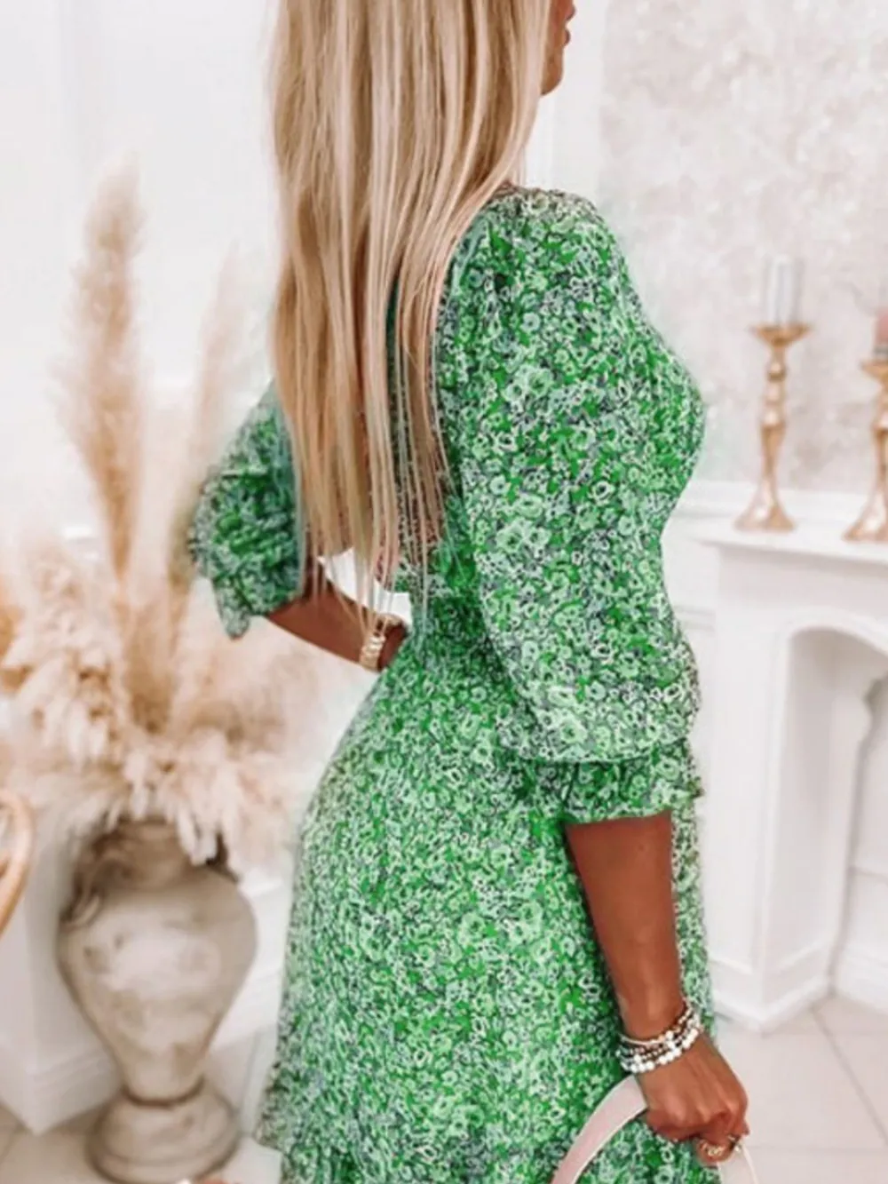 Full Size Ruffled Hem Floral Dress Plus Size, image 11
