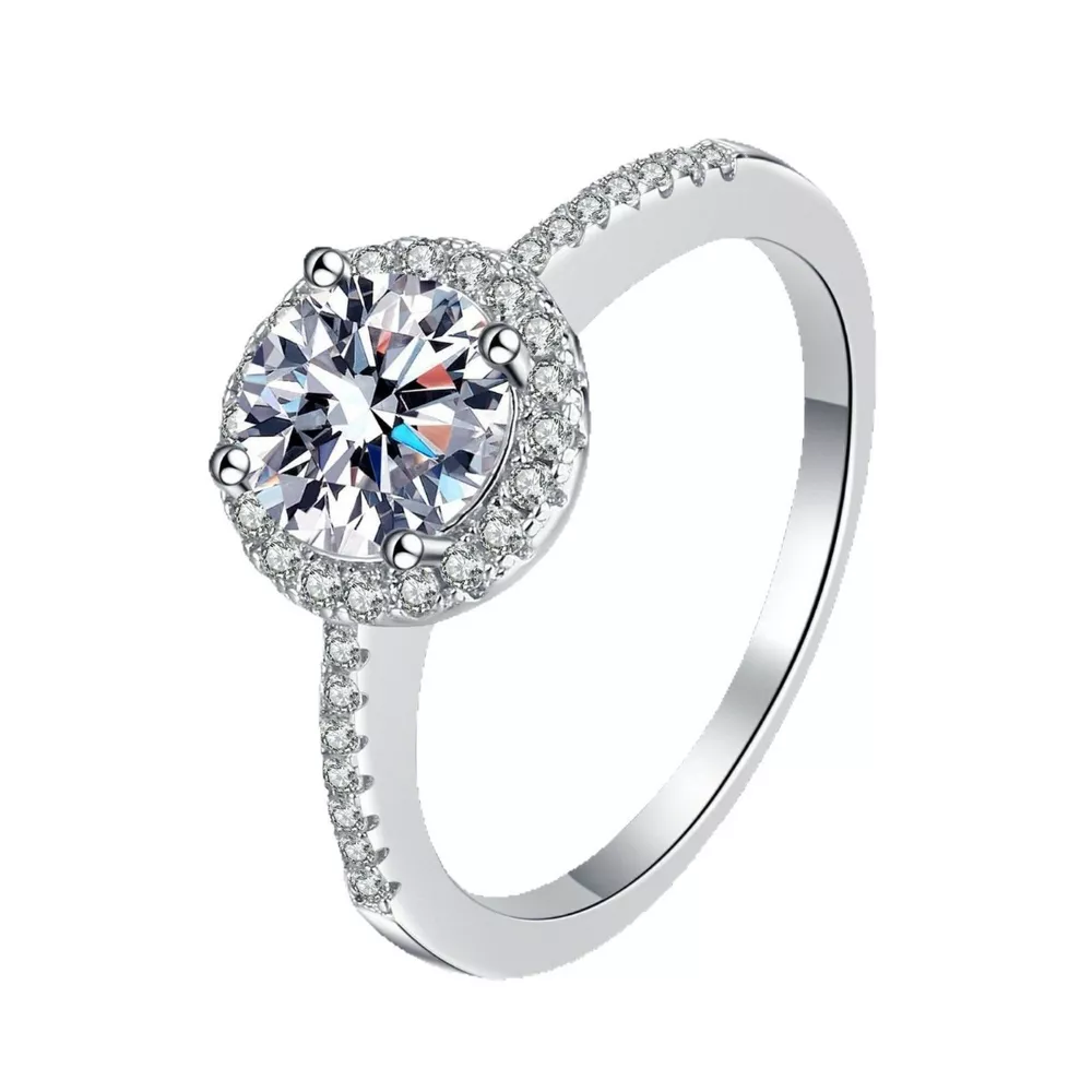 1 Carat Moissanite 925 Sterling Silver Ring, image 6