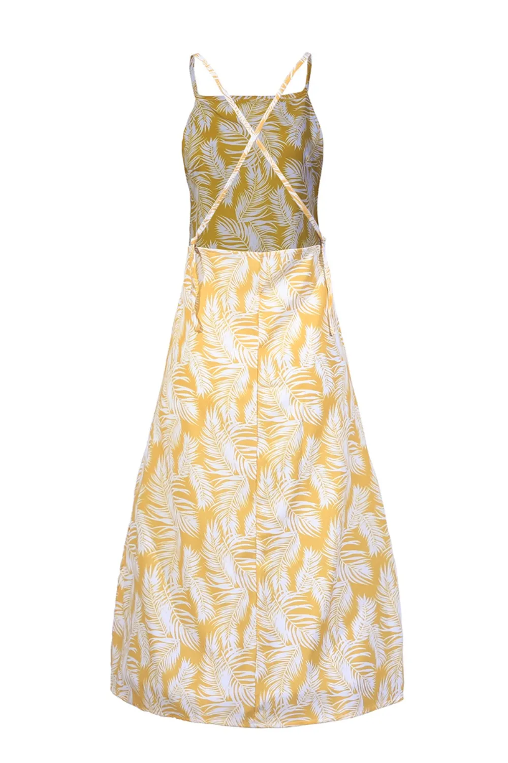 Slit Crisscross Printed Sleeveless Cami Dress, image 6