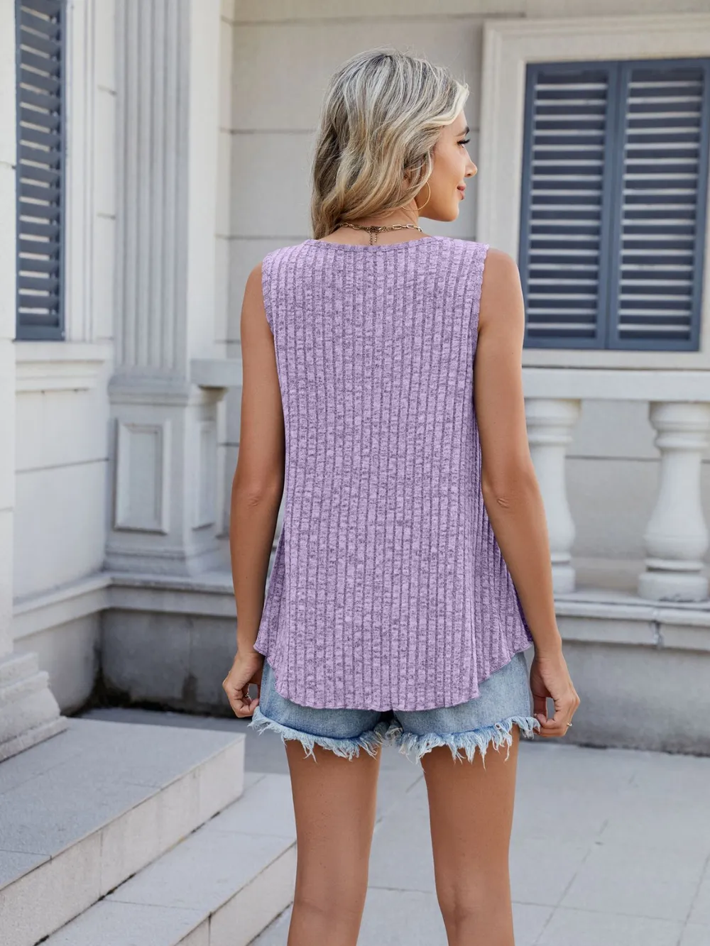 Ribbed Round Neck Tank, image 2