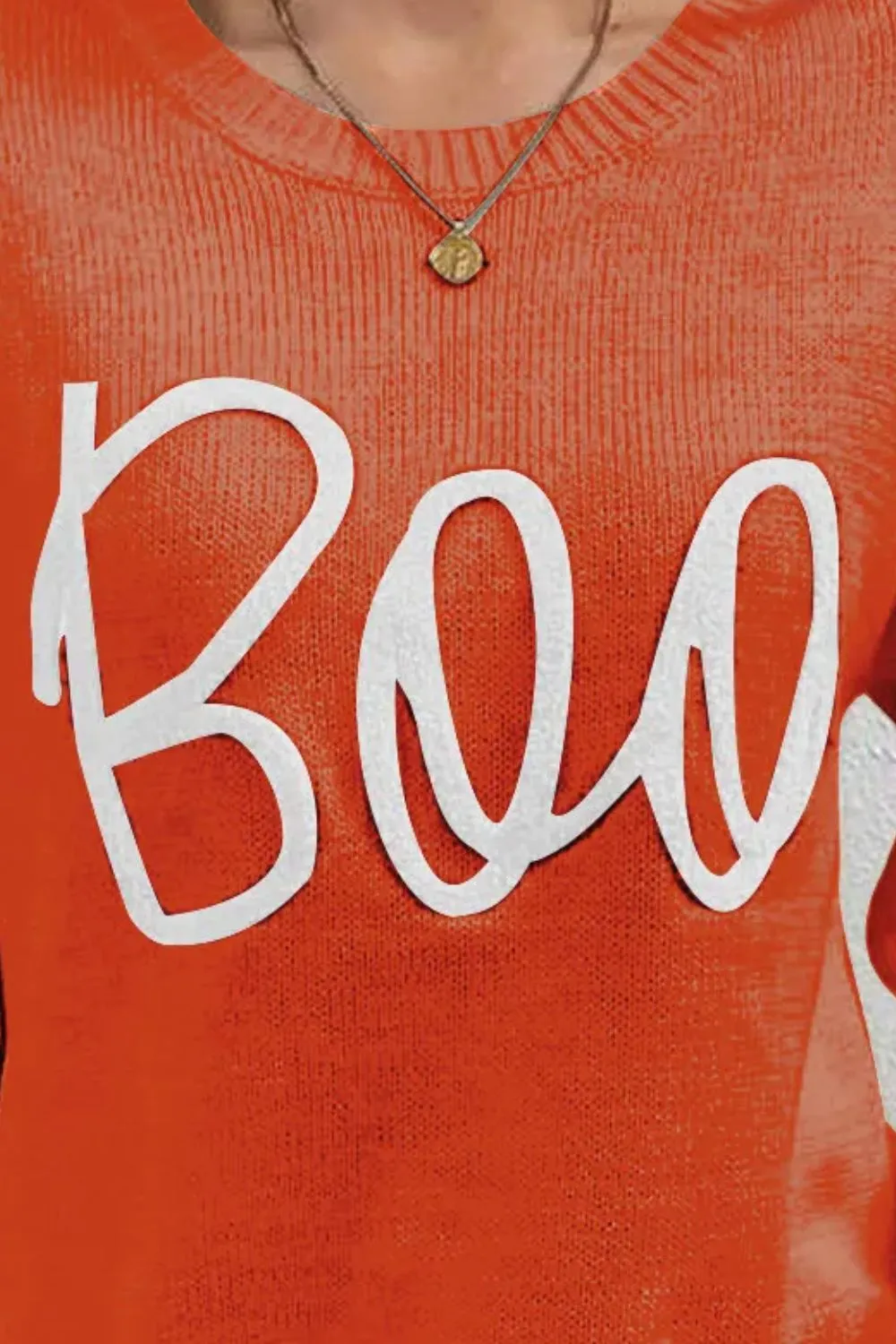 BOO Round Neck Long Sleeve Sweater, image 7