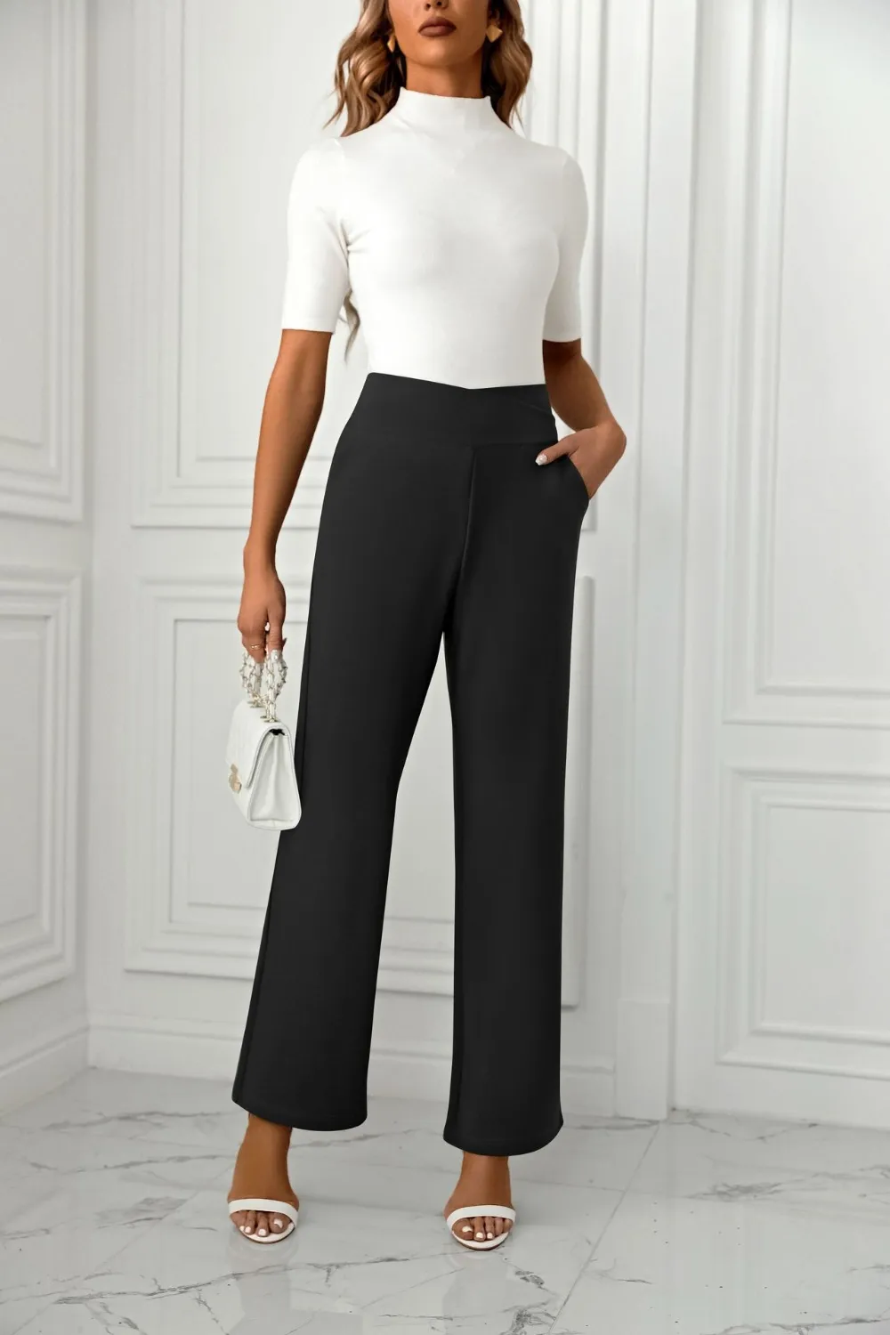 High Waist Straight Leg Pants, image 7