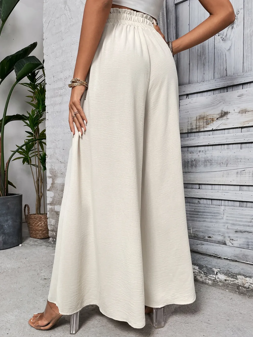 Tied High Waist Wide Leg Pants, image 10