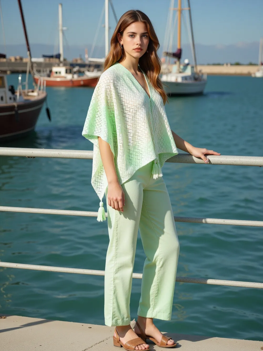 Openwork Tassel Gradient Knit Cover Up, image 11