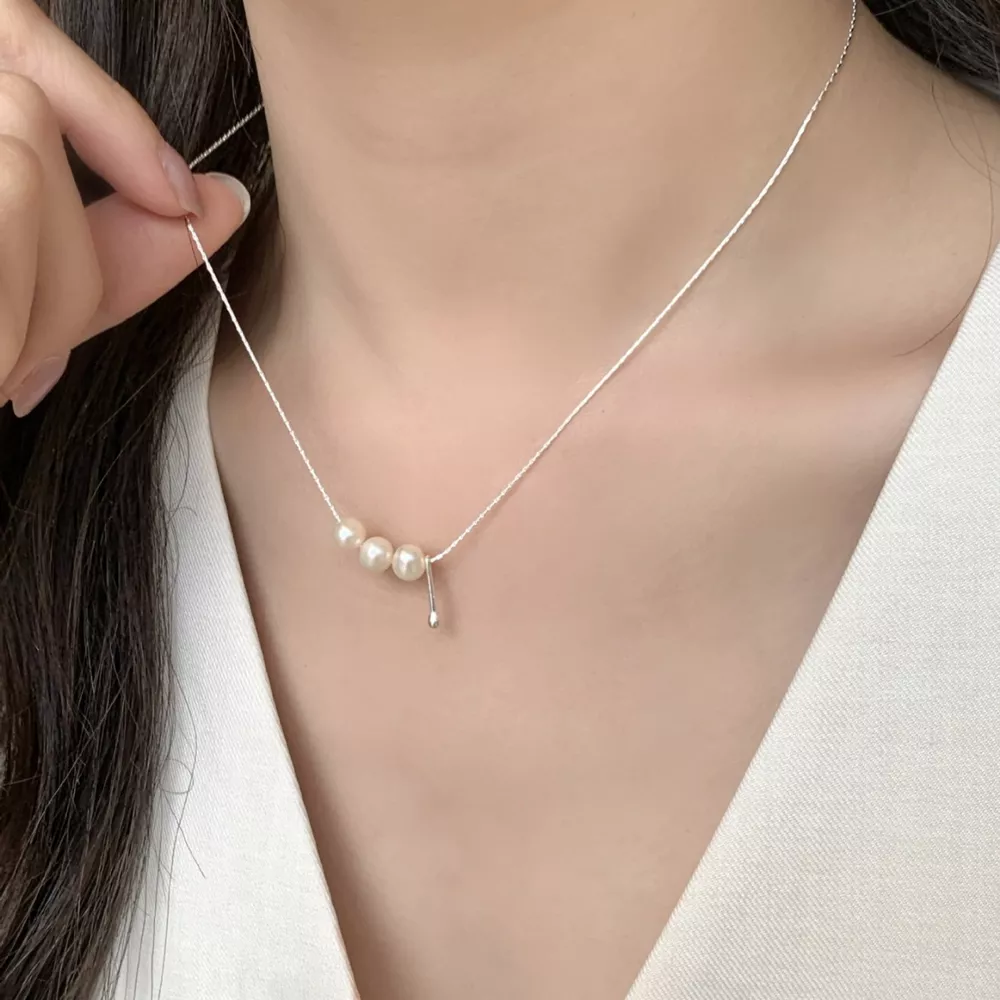 Freshwater Pearl 925 Sterling Silver Necklace, image 4