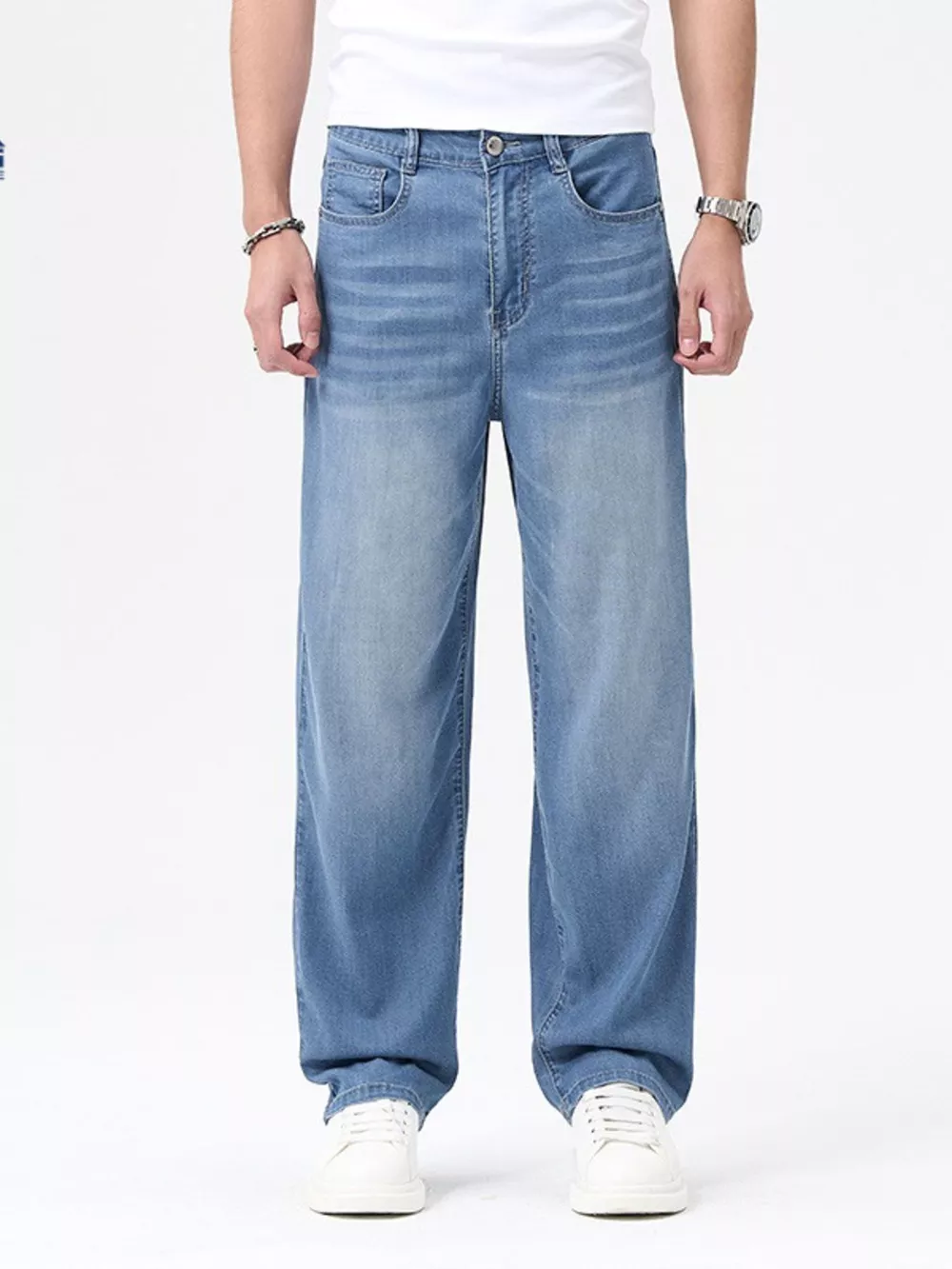 Men's Wash Wide Leg Jeans