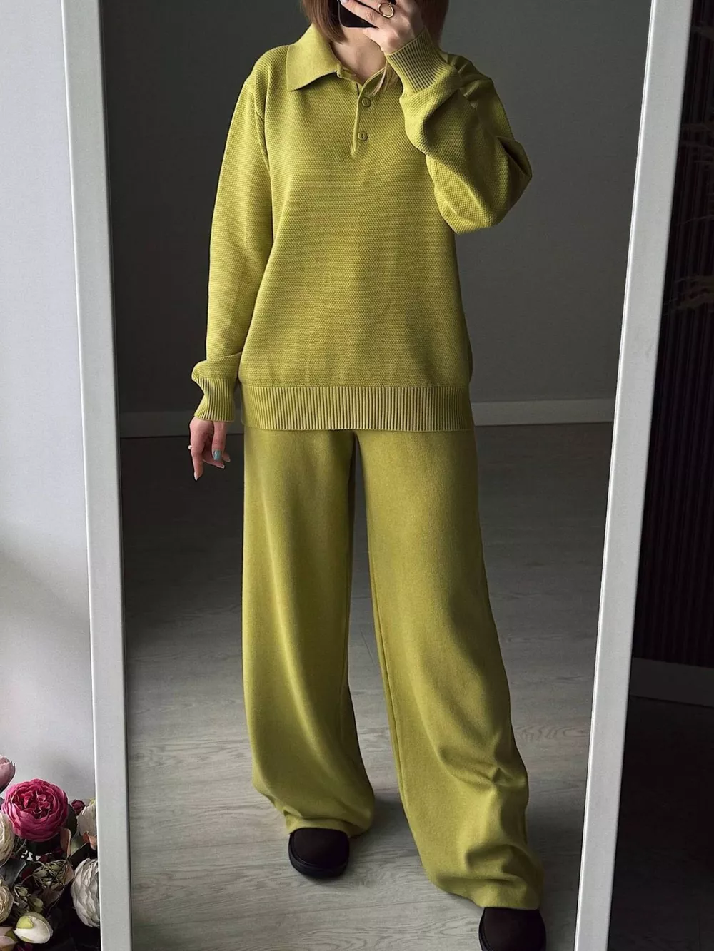 Polo Collar Top and Pants or Skirt Knit Set, image 17