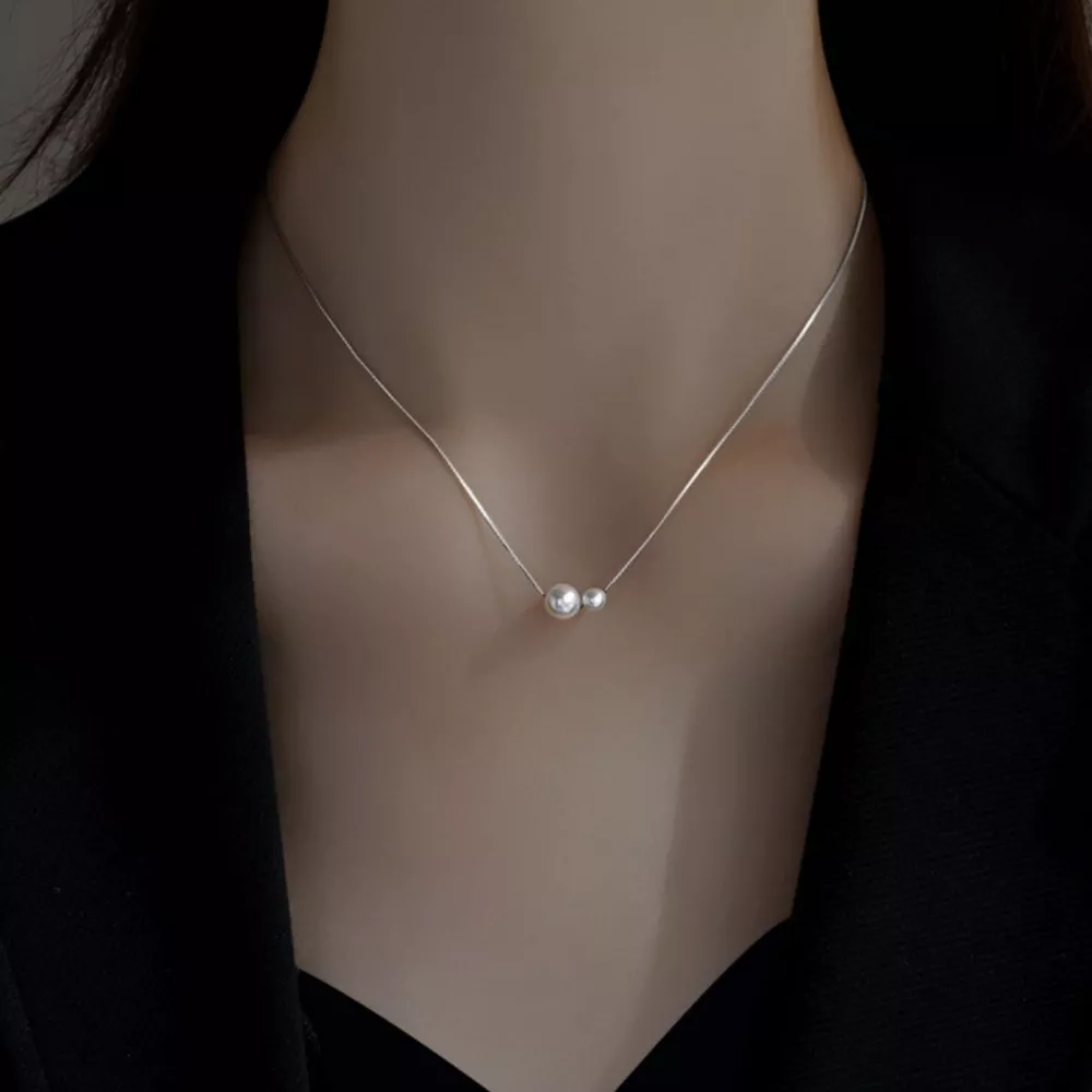 925 Sterling Silver Pearl Necklace, image 8