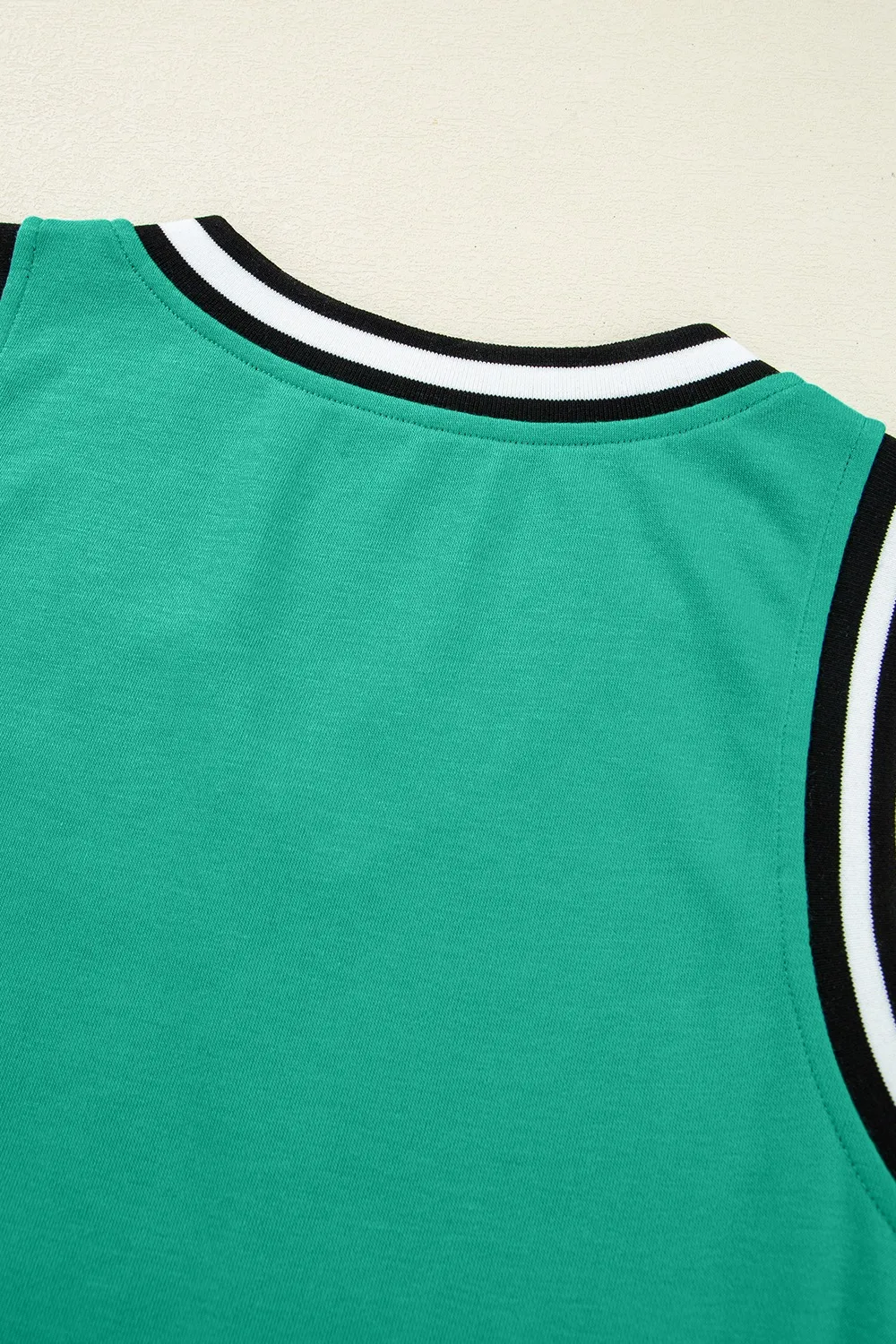 Color Contrast Trim V Neck Shift Sleeveless Mini Dress, image 5