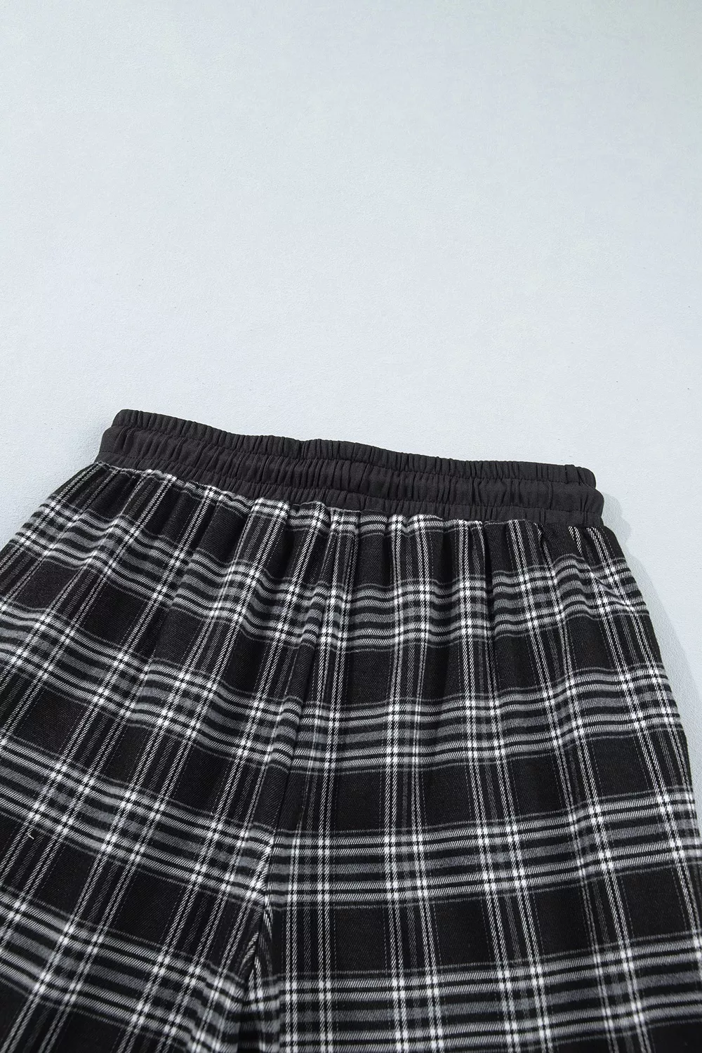 Plaid Wide-Leg Drawstring Pants, image 15
