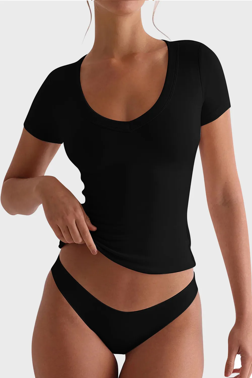 Scoop Neck Short Sleeve T-Shirt